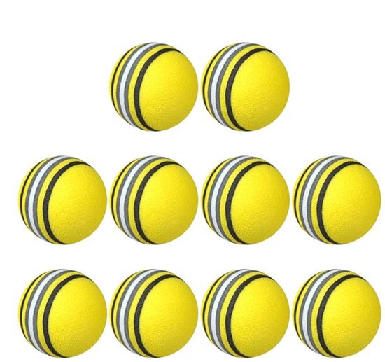 Golfballen 10x - EVA-schuim - Trainingsballen - Warming-up Spullen - Geschikt voor Binnengebruik - Verbeter Swingtechnieken - Sponsgolfbal