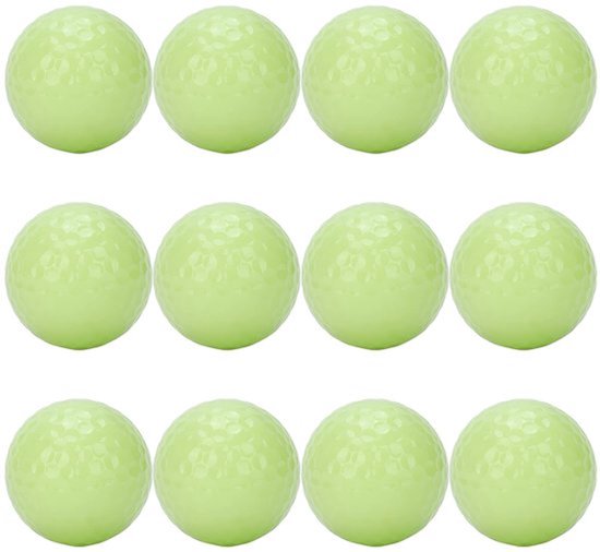 Golfballen 12 Stuks - Gloeiende Golfballen - Lichtgevende Drijvende Golfbal - Golf Training - Dubbele Fluorescerende Laag - Hoogwaardige Materialen