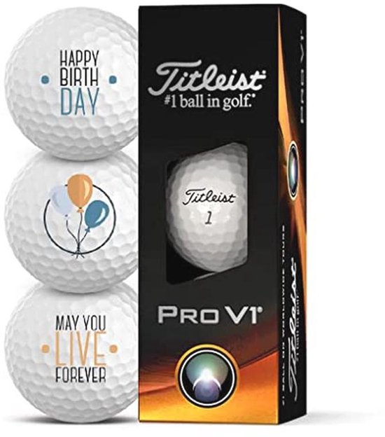 Golfballen 3-Pack Gelukkige Verjaardag - Cadeau Idee voor Golfers van Merkloos