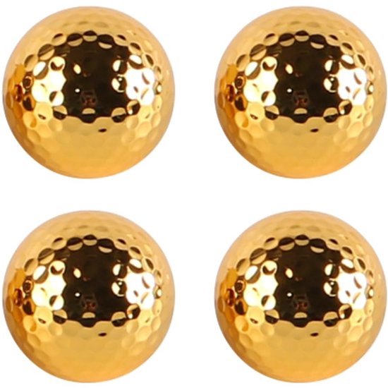 Golfballen 4 stuks - Hoge zichtbaarheid - Verguld - Luxe - Golftraining - 42,67 mm - 42,93 mm - Oefengolfballen