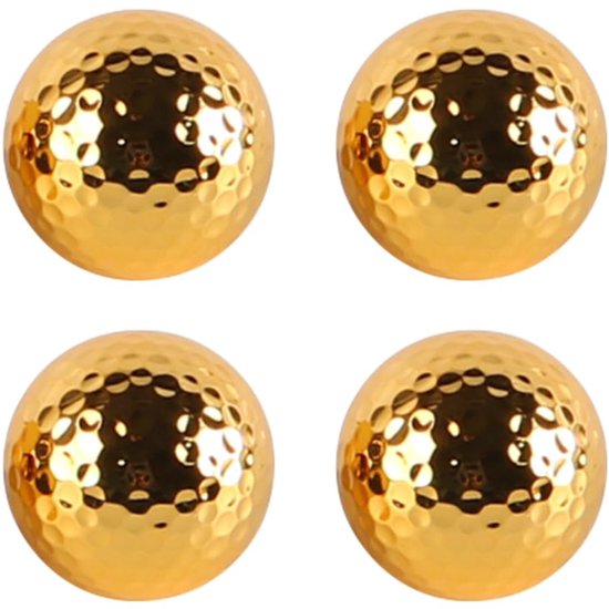 Golfballen 4 stuks - Hoge zichtbaarheid - Verguld - Luxe - Golftraining - 42,67 mm - 42,93 mm - Oefengolfballen