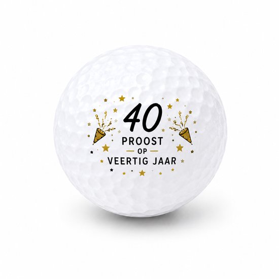 Golfballen 40 Jaar - Verjaardag Golf Cadeau - 2 stuks - Wilson - Golfbal met Opdruk