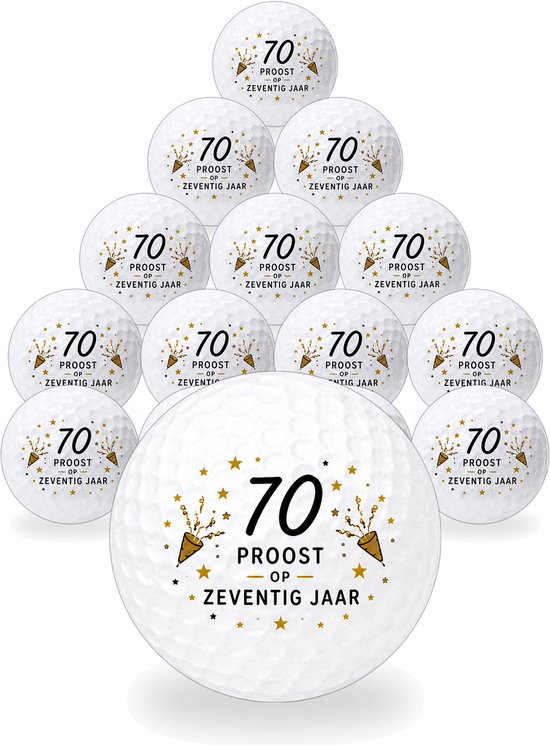 Golfballen 70 Jaar - Verjaardag Golf Cadeau - 15 stuks - Wilson - Golfbal met Opdruk
