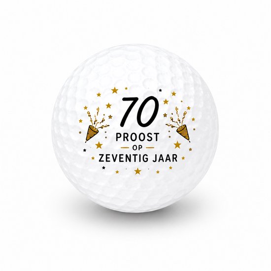 Golfballen 70 Jaar - Verjaardag Golf Cadeau - 3 stuks - Wilson - Golfbal met Opdruk