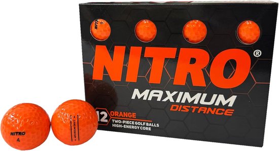 Golfballen Afstand - Golf Ballen - Lange Slagen - Titanium Kern - 12 Stuks - Oranje