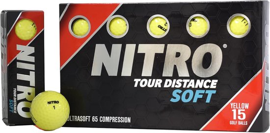 Golfballen - Afstandsbballen - Lange Slagen - Zachte Compressie - 15 Stuks - Geel