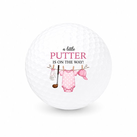 Golfballen Baby Girl - Geboorte Golf Cadeau - 3 stuks - Wilson - Bedrukte Golfballen
