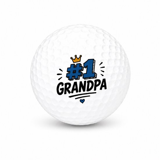 Golfballen Best Grandpa - Opa Golf Cadeau - 2 stuks - Wilson - Bedrukte Golfballen