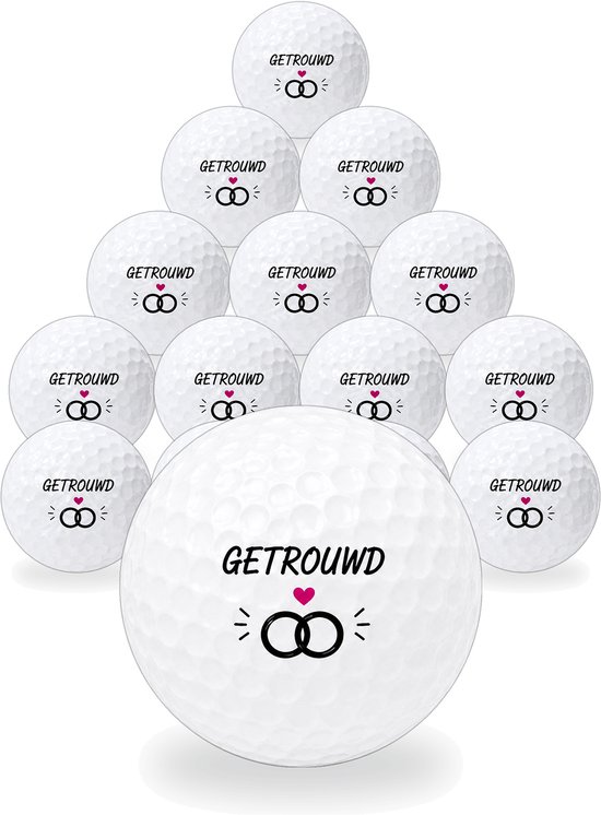 Golfballen Getrouwd - Huwelijk Golf Cadeau - 15 stuks - Wilson - Golfbal met Opdruk