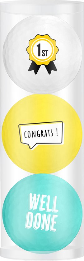 Golfballen Gift Set 1st Prize -Well Done Congrats! van Merkloos
