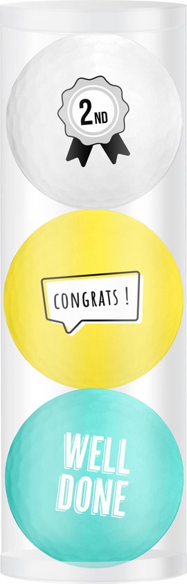 Golfballen Gift Set 2e Prijs 3 Ballen Gekleurd van Funnies