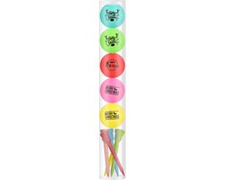 Golfballen Gift Set 5 Ballen Merry Christmas-Happy Newyear Gekleurd Inclusief Tees van Sport4Fun