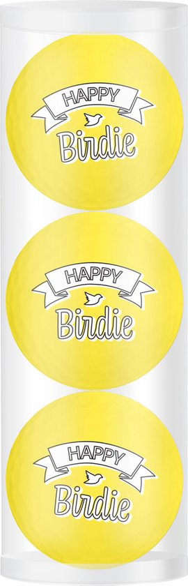 Golfballen Gift Set Happy Birdie Geel van Abigale Lynn