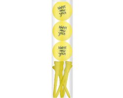 Golfballen Gift Set Happy New Year Geel Inclusief Tees van Merkloos