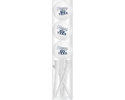 Golfballen Gift Set Happy New Year Wit Inclusief Tees van Freesport