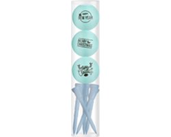 Golfballen Gift Set Merry Christmas-Happy Newyear Blauw Inclusief Tees van $