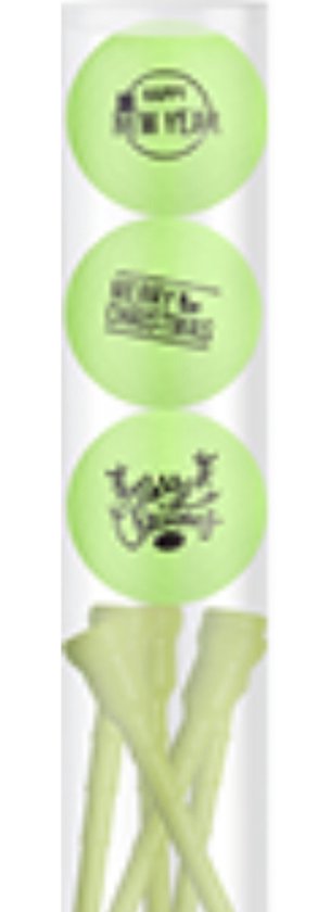 Golfballen Gift Set Merry Christmas-Happy Newyear Groen Inclusief Tees van $