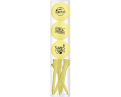 Golfballen Gift Set Merry Christmas-Happy Newyear Yellow Inclusief Tees van $