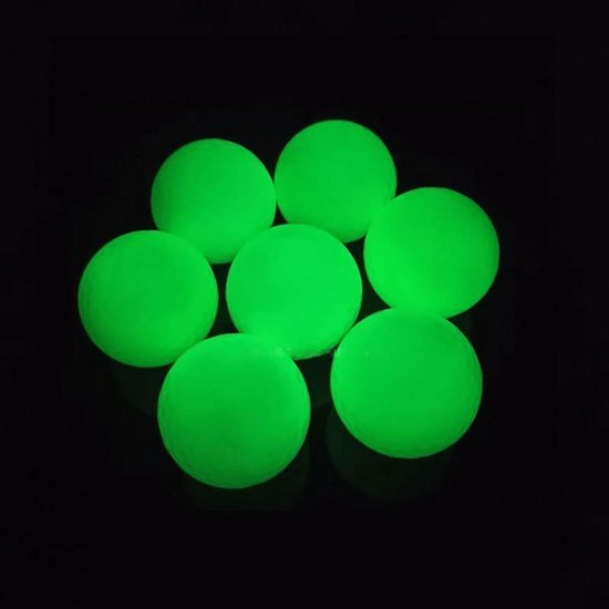 Golfballen Glow in the Dark - 12 stuks - 2-laags design - Synthetisch rubber - Herbruikbaar - Nachtgebruik - Lichtgevende Golfballen