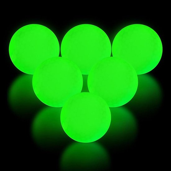 Golfballen - Glow in the dark ballen - Avond Golfen - Zelf oplichtend - 6 stuks - Groen