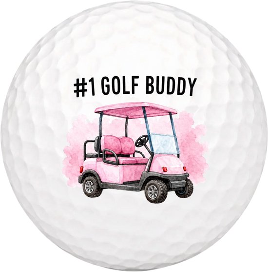 Golfballen Golf Buddy Roze - Vriendschap Golf Cadeau - 2 stuks - Wilson - Bedrukte Golfballen