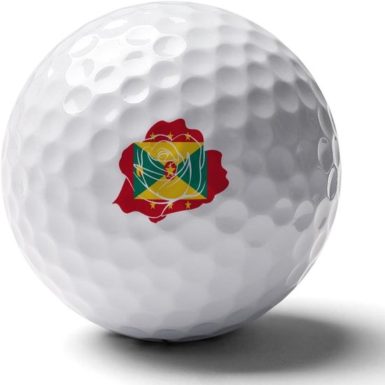 Golfballen Grenada Vlag - Golfbal Fun Golfbal - Golfen Oefenen - Bedrukt Oppervlakteontwerp - Standaard Maat - Stijl