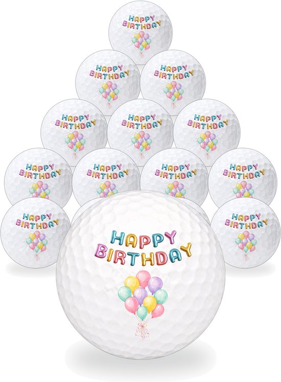 Golfballen Happy Birthday Ballonnen - Verjaardag Golf Cadeau - 15 stuks - Wilson