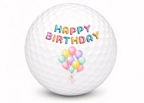 Golfballen Happy Birthday Ballonnen - Verjaardag Golf Cadeau - 2 stuks - Wilson