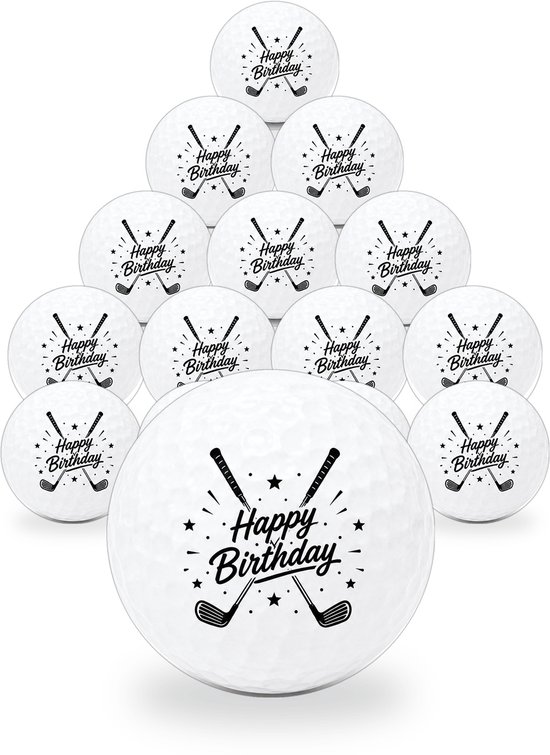 Golfballen Happy Birthday - Verjaardag Golf Cadeau - 15 stuks - Wilson - Golfbal met Opdruk van Wilson