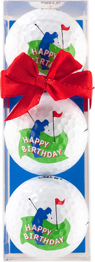 Golfballen Happy Birthday van Merkloos