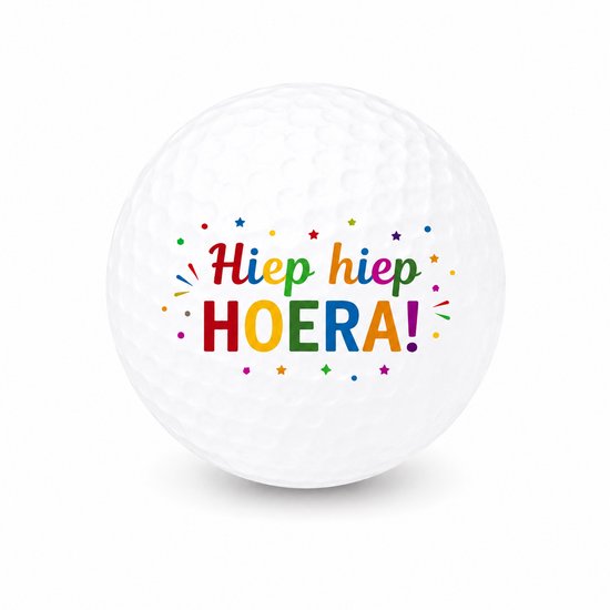 Golfballen Hiep Hiep Hoera Meerkleurig - Verjaardag Golf Cadeau - 15 stuks - Wilson - Bedrukte Golfballen