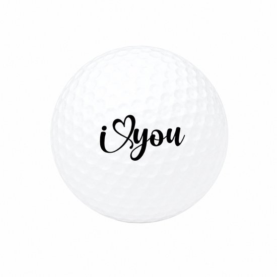Golfballen I Love You Zwart - Valentijn Golf Cadeau - 3 stuks - Wilson - Bedrukte Golfballen