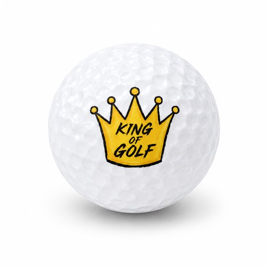Golfballen King of Golf Goud - Golfer Golf Cadeau - 3 stuks - Wilson - Bedrukte Golfballen
