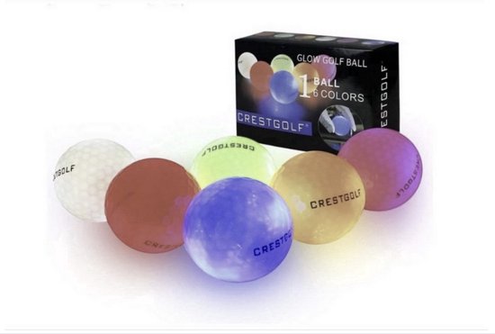 Golfballen LED golfbal gloeiende bal is geschikt voor competitie 6 PCS van Merkloos