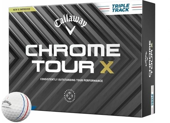 Golfballen Merkloos Chrome Tour X Triple Track - 12 Stuks