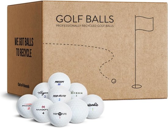 Golfballen Mix - Lakeballs Gebruikt - Golf Spelen - Topkwaliteit Staat - 100 stuks - Wit