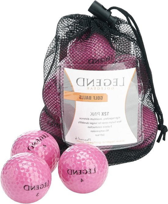 Golfballen Net - Golfballen Dozijn - Golf Sport - 2-delige Constructie - Net met 12 - Roze