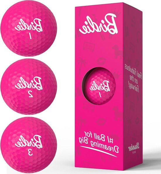 Golfballen - Nieuwigheid golfballen - Golf spelen - Opvallende neon roze - 3 stuks - Roze