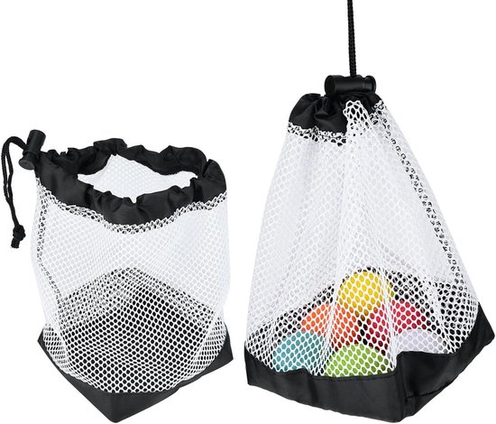 Golfballen Opbergtas met Trekkoord - Set van 2 stuks - Nylon Mesh - Handige Organisator voor 36 Ballen - Golfaccessoire - Tennis Gadgets van Merkloos