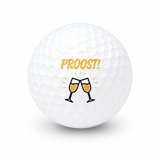 Golfballen Proost - Feest Golf Cadeau - 2 stuks - Wilson - Golfbal met Opdruk