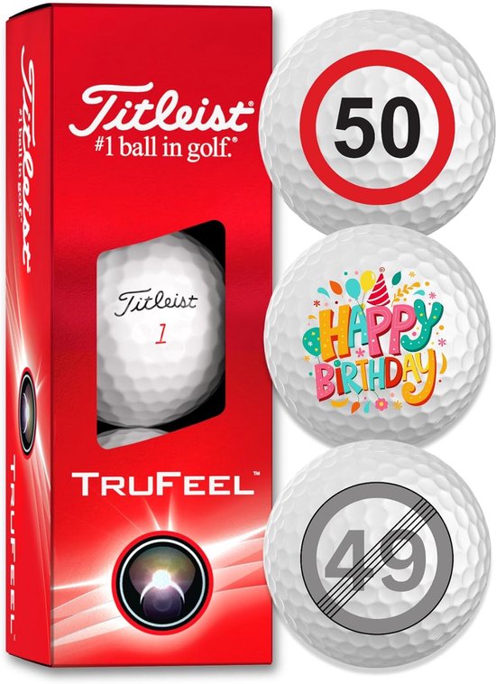 Golfballen Set - Cadeau Ballen - Verjaardag Vieren - Feestelijk Design - 3 Stuks - Wit