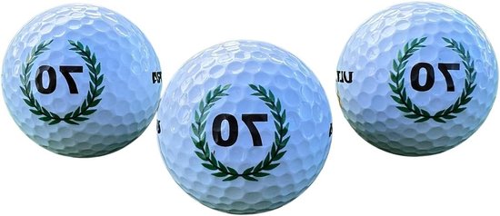 Golfballen Set - Golf Cadeau - Verjaardag Vieren - Happy Birthday Motief - 3 Stuks - Wit