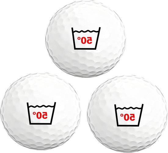 Golfballen Set - Golfcadeau Heren - Golfen en Cadeau - Met 50 Jaar Opdruk - 3 Stuks - Wit
