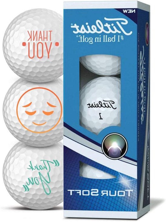 Golfballen Set - Golfgeschenken Dank U - Cadeau Geven - Bedank Motieven - 3 Stuks - Wit