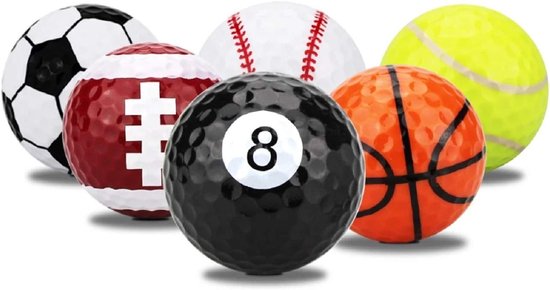 Golfballen Set - Multicolor - 6 Stuks - Sportieve Ontwerpen - Voor Golfliefhebbers