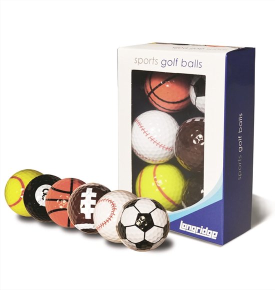 Golfballen set - Sport ballen - Cadeau geven - Verschillende sport designs - 6 stuks - Meerkleurig