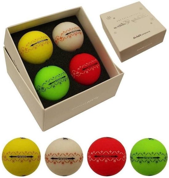 Golfballen Set - Sportballen Ballen - Golf Spelen - Matte Afwerking - 4 Stuks - Kerst Thema