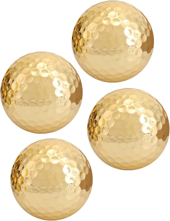 Golfballen set van 4 - Goud gecoat rubber - Verhoogde zichtbaarheid - Ideaal voor lange afstandstraining - ShopVlot