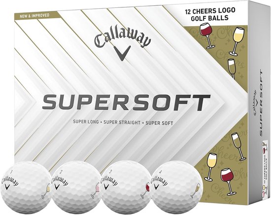 Golfballen Set - Zachte Ballen - Sport Spelen - Verbeterde Prestaties - 12 Stuks - Cheers Logo