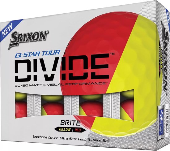Golfballen - Sportballen - Golfen - Tweedelige Kleur - Dozen van 12 - Rood Geel